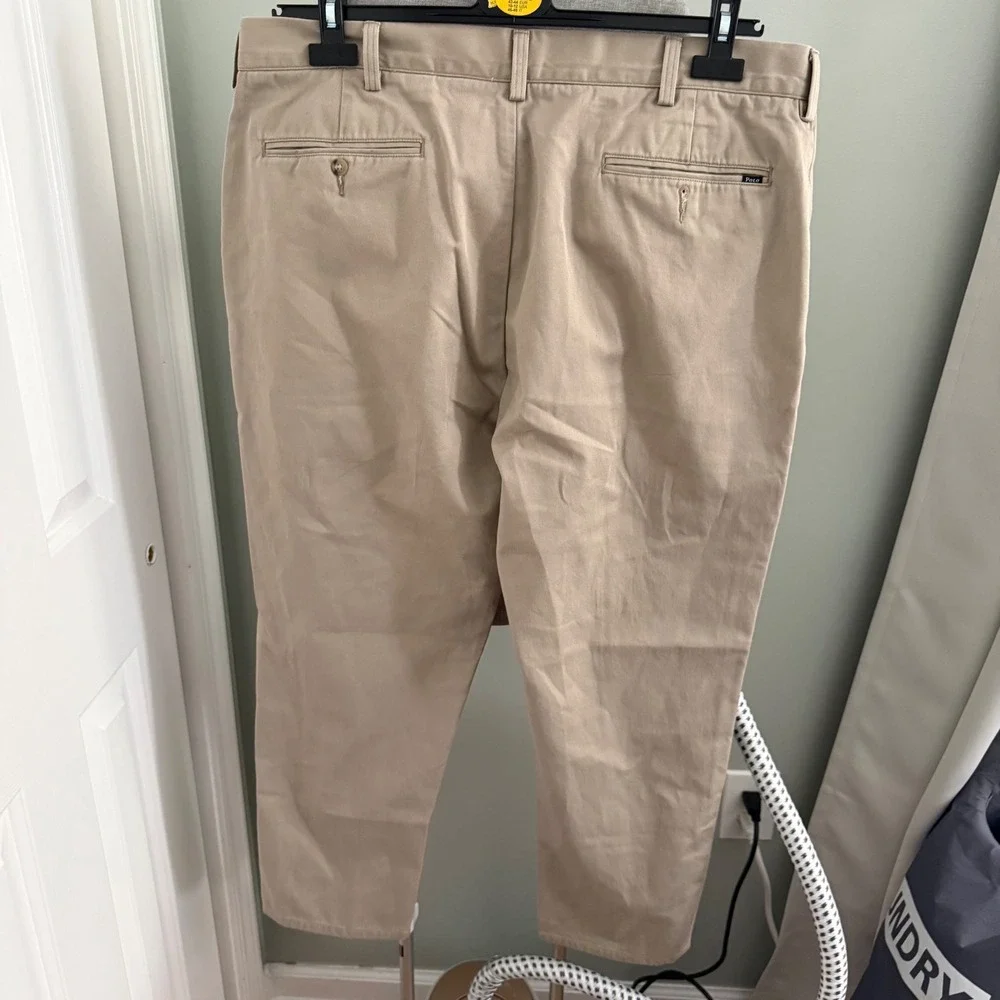 Polo Ralph Lauren Mens 38x29 Relaxed Fit Chino Pants Khaki 100% Cotton Twill